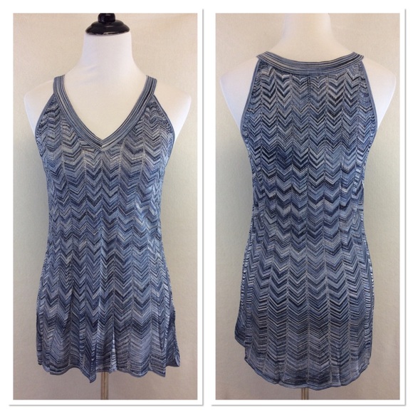 White House Black Market Tops - WHBM blue knit tunic tank